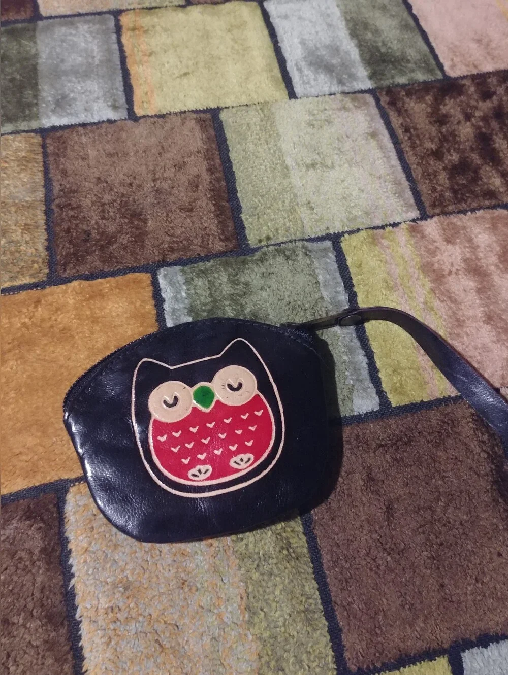 Brown Owl Appliqué Coin Purse